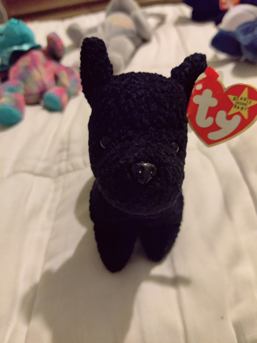 Vntg Black Dog Beanie Baby Animal Plush Scottie the Dog Ty Beanie Baby See Pics